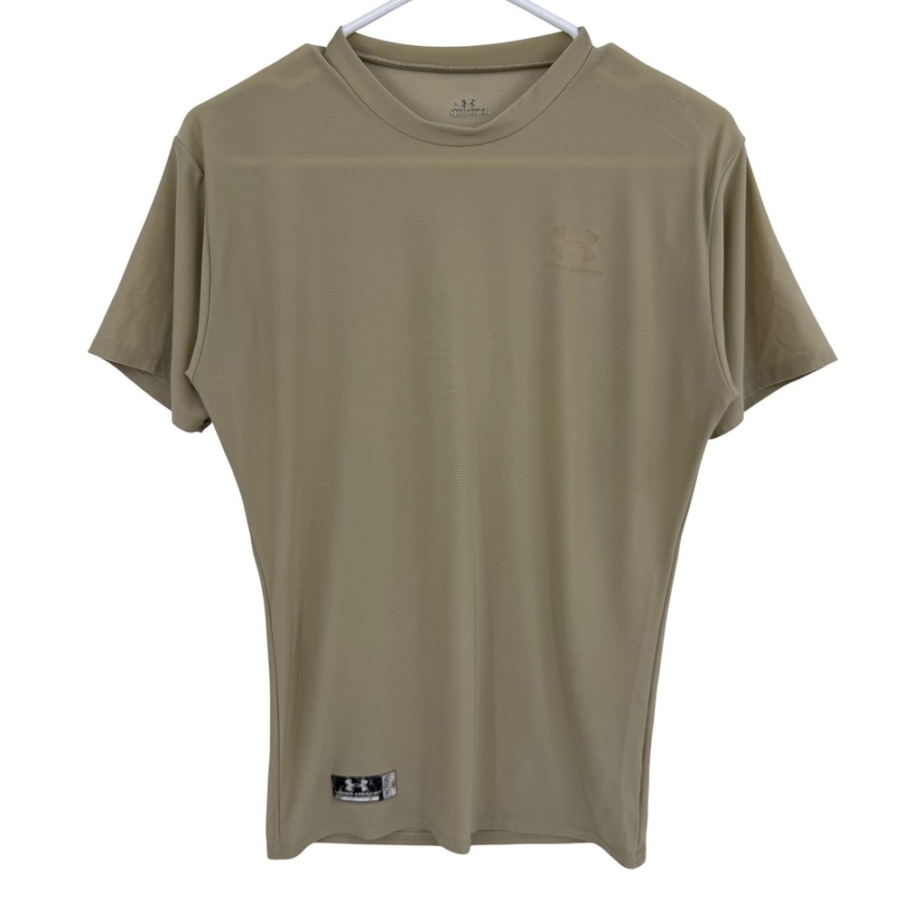 Under Armour Tactical HeatGear T-Shirt Mens XL Tan Short Sleeve Performance Tee